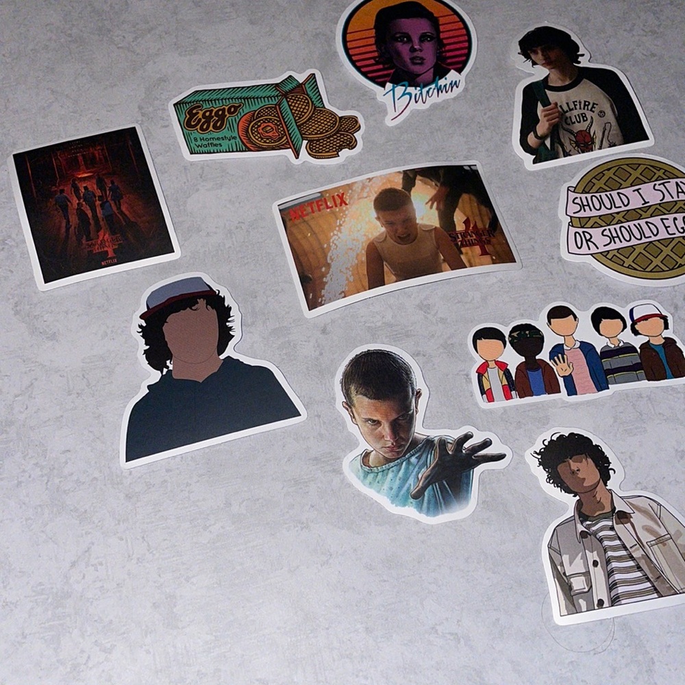 10pc Stranger Things Sticker Pack Stickers 80s Aesthetic Retro Netflix ST3 ST4 - Picture 2 of 4